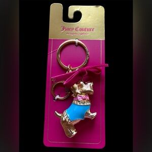 NWT•Juicy Couture Gold-tone Iconic Scottie Dog Keyring/Bag Charm
